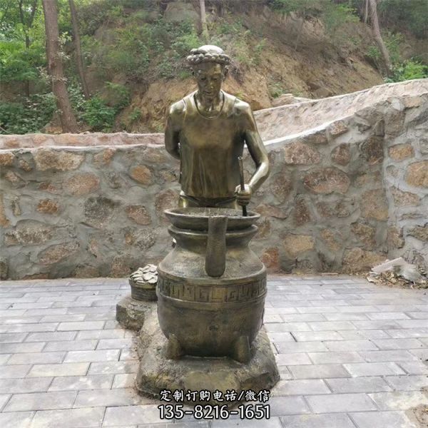 景區(qū)玻璃鋼仿銅園林景觀人物雕塑情景小品主題擺件（1）