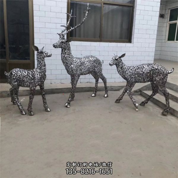 玻璃鋼切面抽象鹿動物雕塑（5）