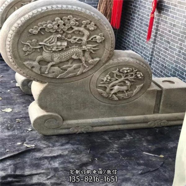 農村大理石石雕庭院浮雕抱鼓石門墩雕塑（5）