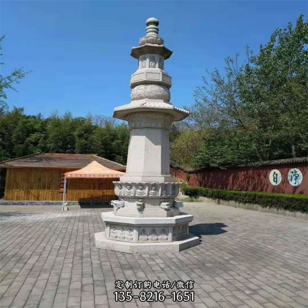 石雕寺院戶外大理石雕刻仿古舍利塔雕塑擺件