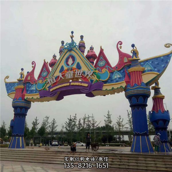兒童樂園游樂場玻璃鋼卡通門頭雕塑（5）