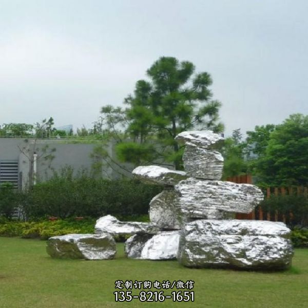 不銹鋼假山戶外抽象創意景觀雕塑（3）
