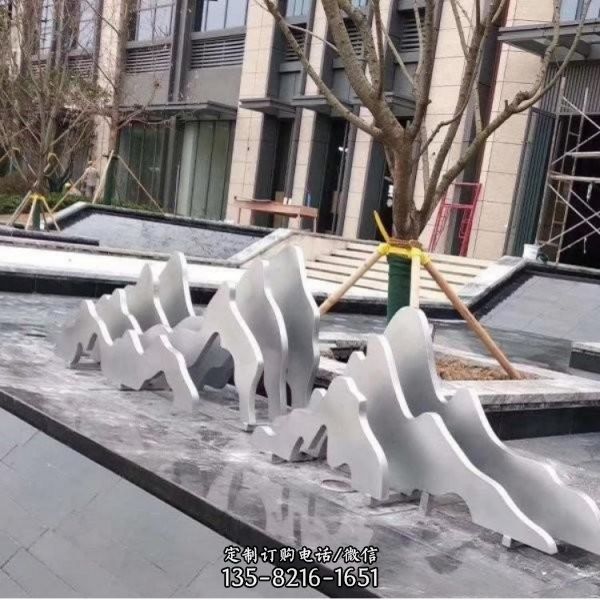 不銹鋼假山戶外抽象創意景觀雕塑（4）