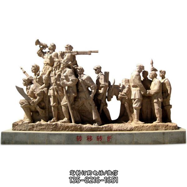 公園主題玻璃鋼仿銅園林景觀八路軍戰士雕塑（5）