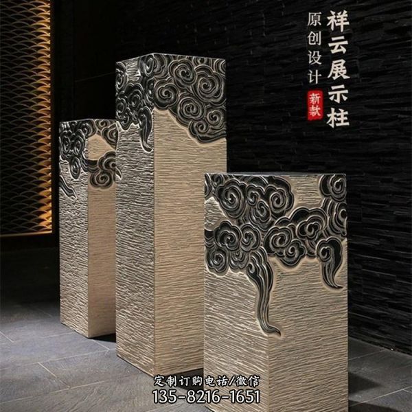 青石仿古做舊中式石雕祥云柱 庭院別墅家用石獅子拴馬樁 雕塑