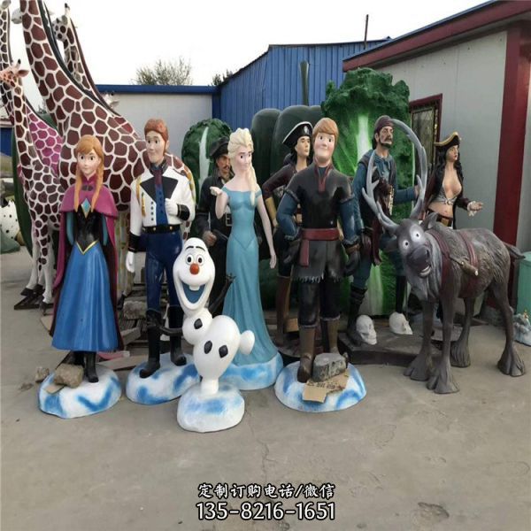 冰雪奇緣玻璃鋼卡通白雪公主雕塑（2）