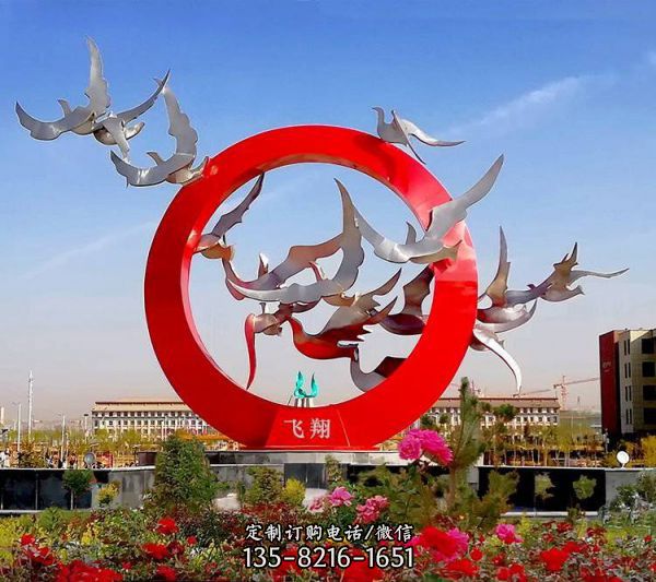 不銹鋼抽象藝術戶外廣場大型景觀雕塑（5）