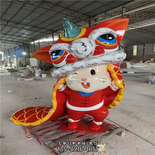 玻璃鋼動物雕塑 造型新年生肖卡通鼠雕塑（4）