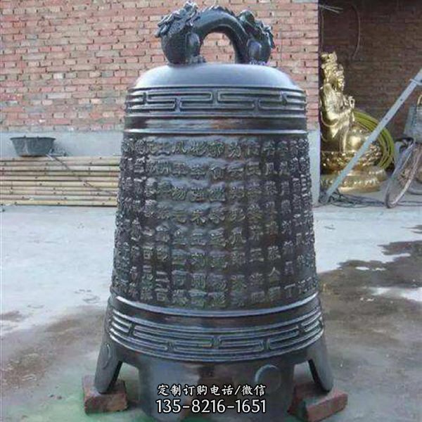 寺廟廣場(chǎng)裝飾純銅吊鐘喇叭型銅鐘雕塑（2）