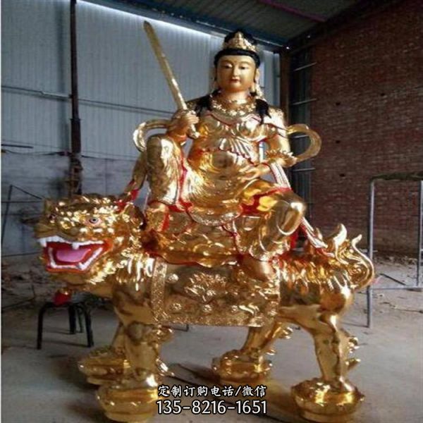 大型寺廟供奉佛像菩薩文殊普賢雕塑（2）