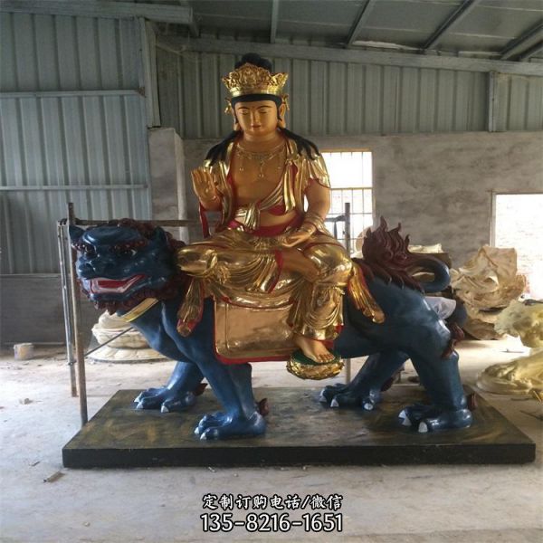 大型寺廟供奉佛像菩薩文殊普賢雕塑（3）