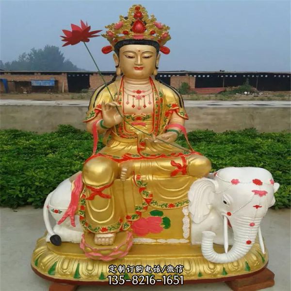 大型寺廟供奉佛像菩薩文殊普賢雕塑（5）
