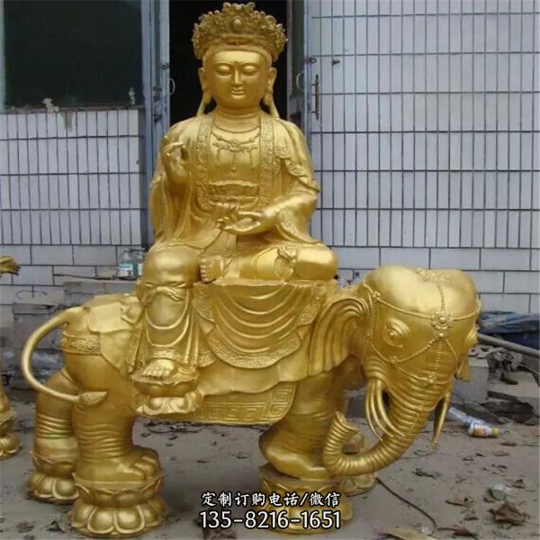 大型寺廟供奉佛像菩薩文殊普賢雕塑（6）
