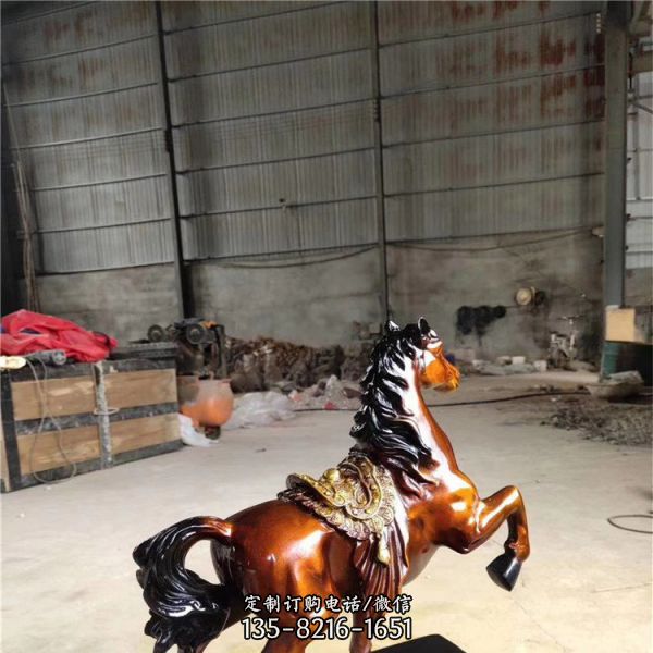 廣場草原玻璃鋼仿真動物 戶外大型駿馬雕塑（7）