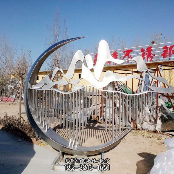 城市廣場不銹鋼抽象藝術水景觀雕塑（2）