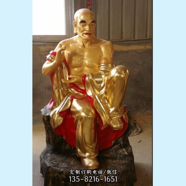 玻璃鋼貼金十八羅漢寺廟大型擺件（2）