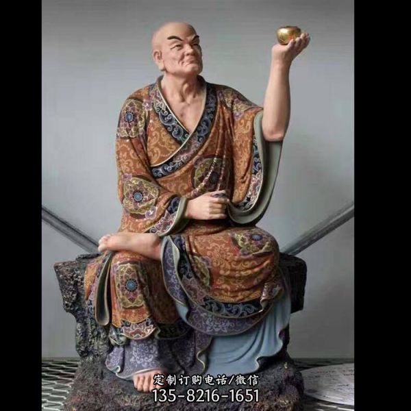玻璃鋼貼金十八羅漢寺廟大型擺件（4）