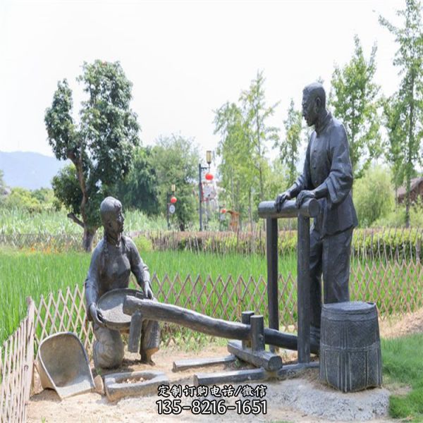 景點園林擺放玻璃鋼農耕文化民俗小品雕塑