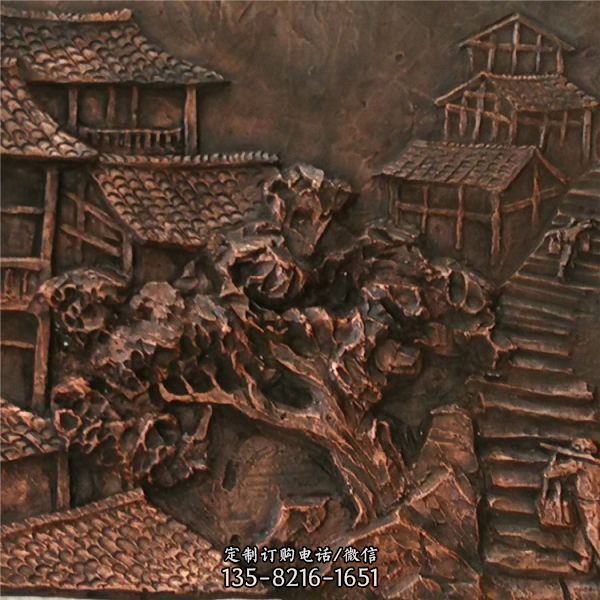 酒店室內(nèi)裝飾鑄銅浮雕壁影背景墻雕塑（1）