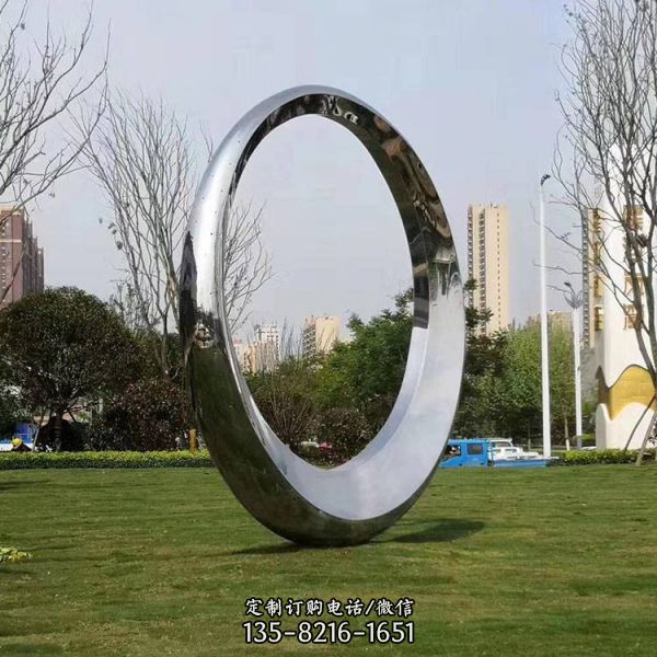 不銹鋼雕塑圓環售樓部水景擺件（1）