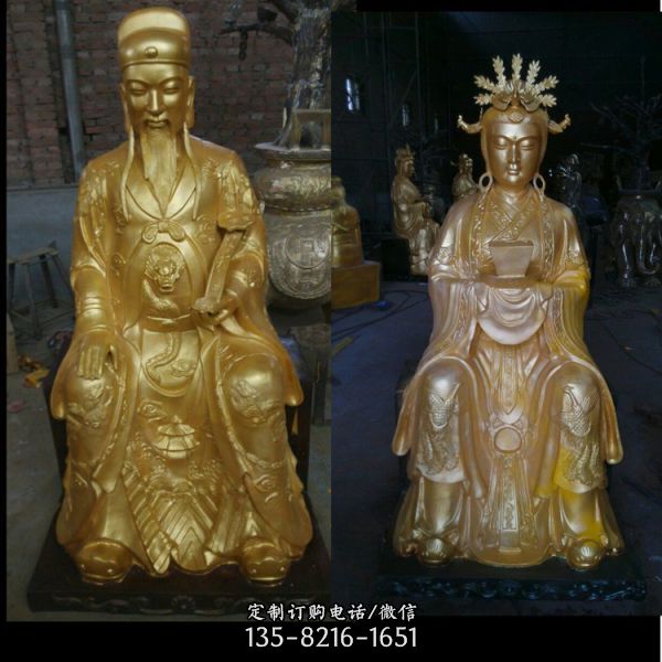 不銹鋼噴金烤漆大型寺廟佛像人物雕塑（2）
