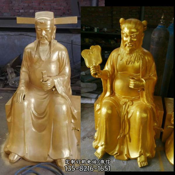 不銹鋼噴金烤漆大型寺廟佛像人物雕塑（1）