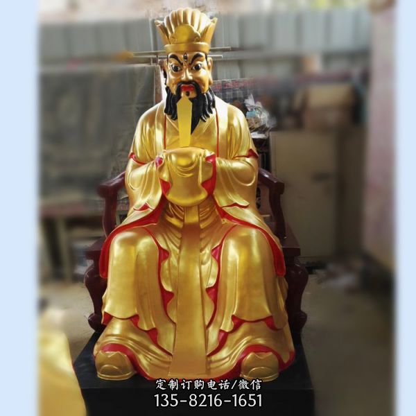 不銹鋼噴金烤漆大型寺廟佛像人物雕塑（4）
