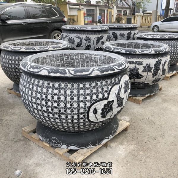 青石魚缸石雕水缽