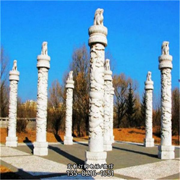 青石浮雕石龍柱 廣場(chǎng)浮雕盤(pán)龍文化柱雕塑（4）