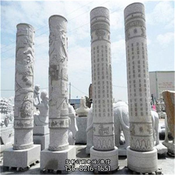 青石浮雕石龍柱 廣場(chǎng)浮雕盤(pán)龍文化柱雕塑（5）