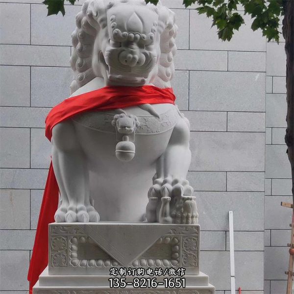 景區廣場大理石雕刻獅子大象動物雕塑（3）
