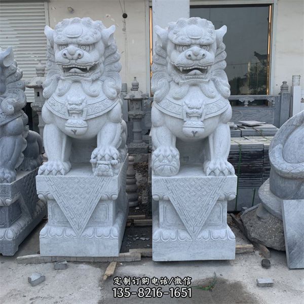 景區廣場大理石雕刻獅子大象動物雕塑（4）