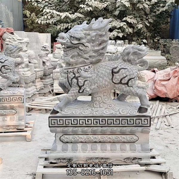景區廣場大理石雕刻獅子大象動物雕塑（2）