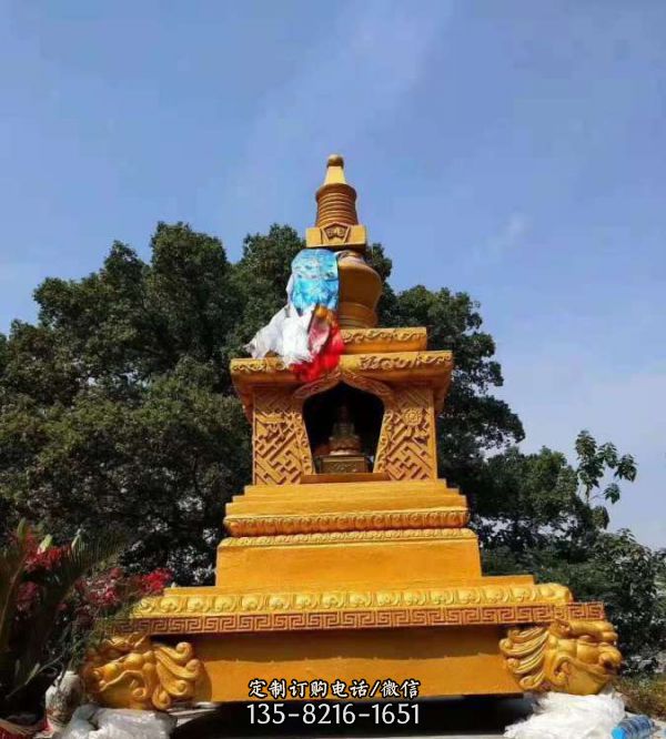 寺廟供奉鑄鐵舍利塔 千佛塔（3）