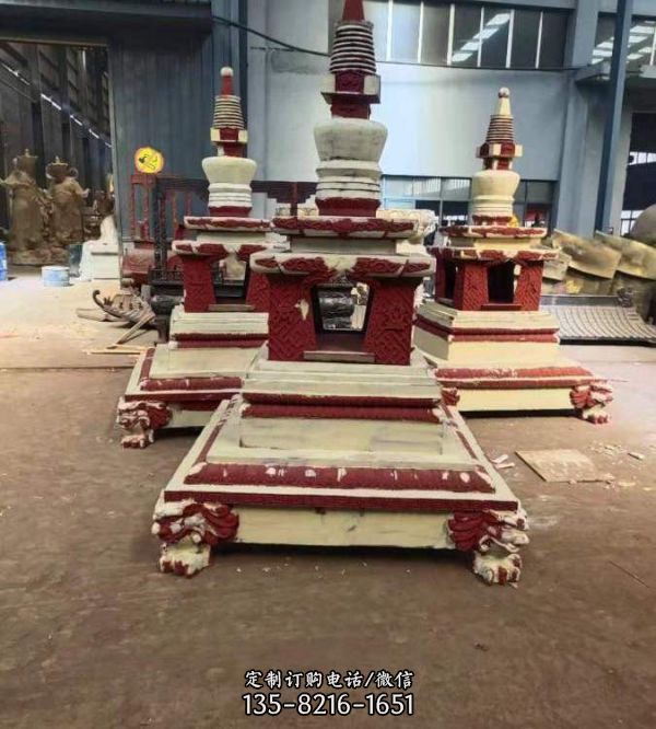 寺廟供奉鑄鐵舍利塔 千佛塔（2）
