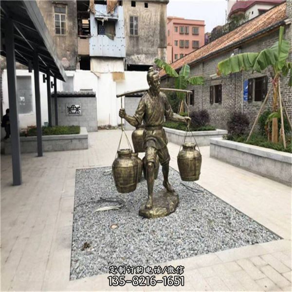 玻璃鋼仿銅人物雕塑、街頭情景小品主題擺件（2）