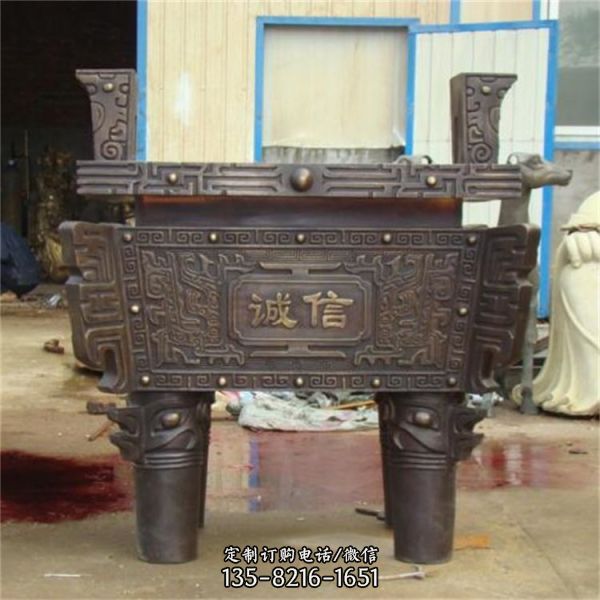 銅雕寺廟大型誠信香爐