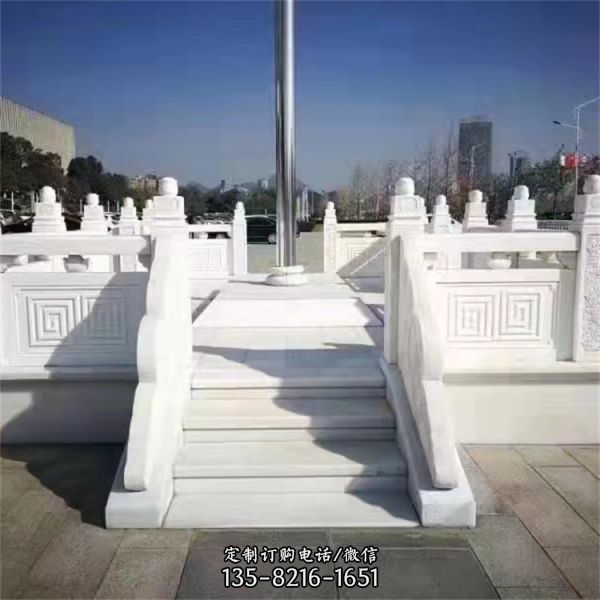 廣場(chǎng)漢白玉雕刻升旗臺(tái)石欄桿雕塑（1）