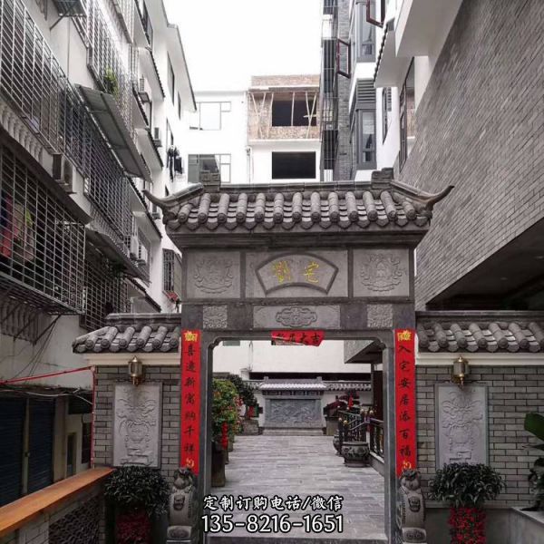 景區鄉村大型大理石石雕牌坊雕塑（2）