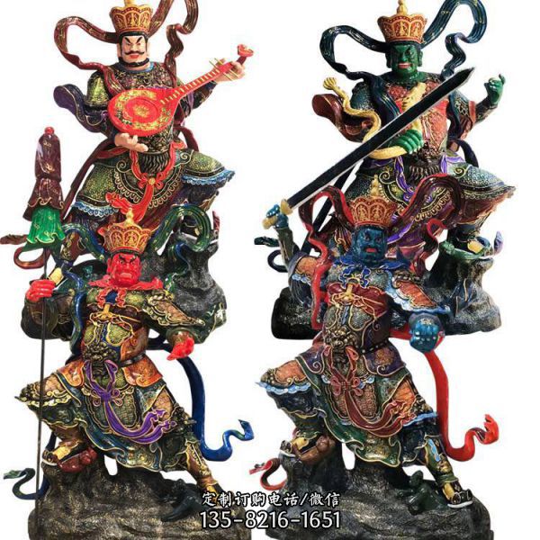 大型寺廟室內(nèi)樹脂彩繪四大金剛神像擺件（3）