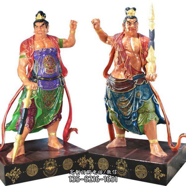 大型寺廟室內(nèi)樹脂彩繪四大金剛神像擺件（2）