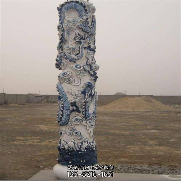 石雕龍柱景區古建筑石雕文化柱雕塑（4）