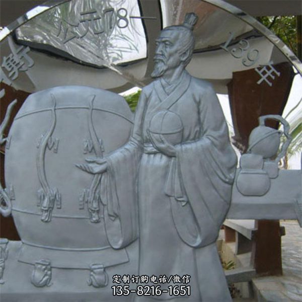 校園大型漢白玉孔子名人雕塑像（5）