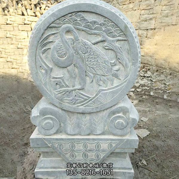青石仿古大門門口鎮宅獅子抱鼓石雕塑（2）