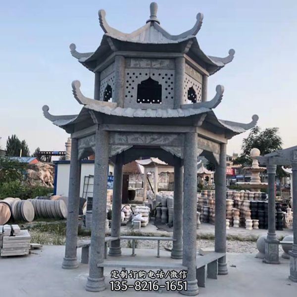 青石雕刻制作中式石涼亭公園小區戶外造景擺件