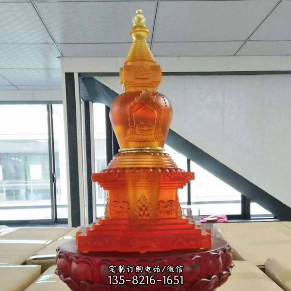 寺廟室內(nèi)裝飾擺件古法琉璃舍利塔（1）