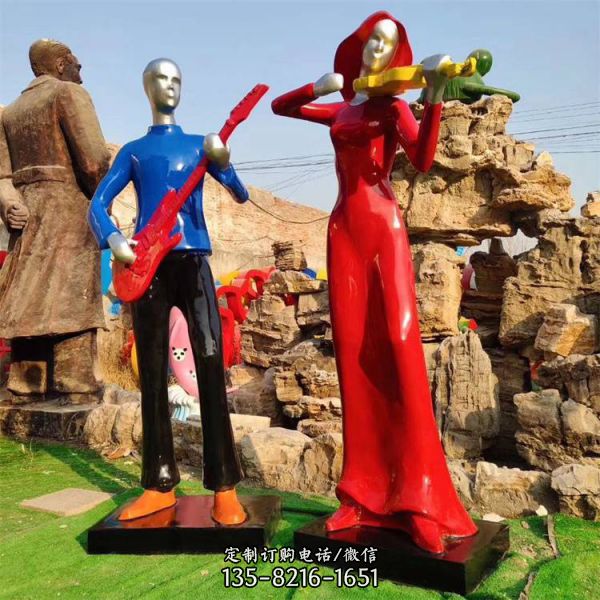 抽象彩繪人物樂隊商業(yè)街廣場景觀園林?jǐn)[件（2）