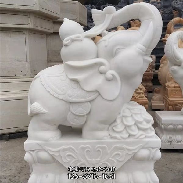 招財(cái)大象石雕小象雕塑擺件（2）