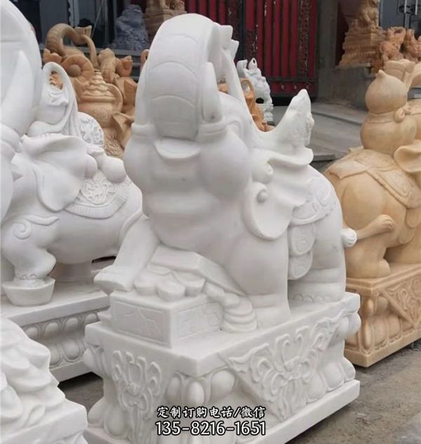 招財(cái)大象石雕小象雕塑擺件（5）