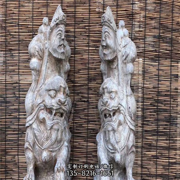 青石仿古雕刻獅拴馬樁（2）